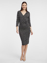 Orsay Čierne dámske vzorované puzdrové šaty ORSAY