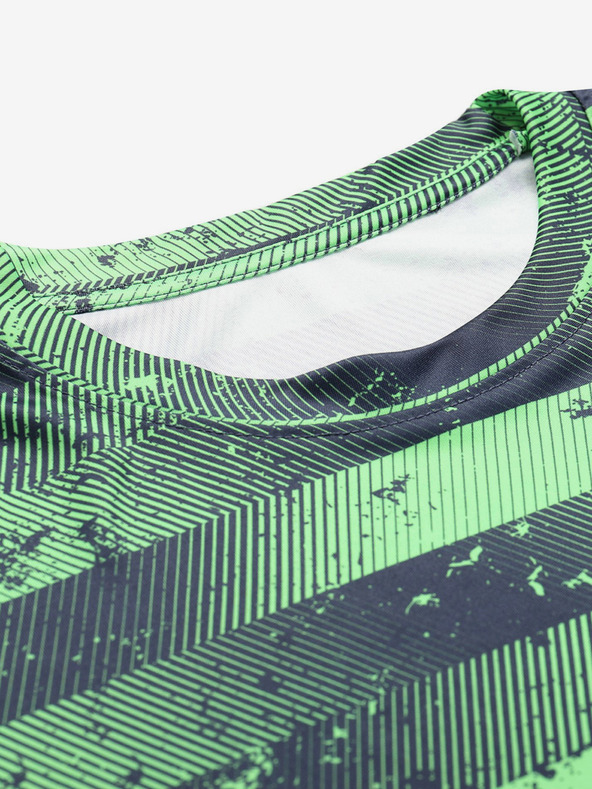 ALPINE PRO Zelené pánske vzorované funkčné tričko ALPINE PRO QUATR