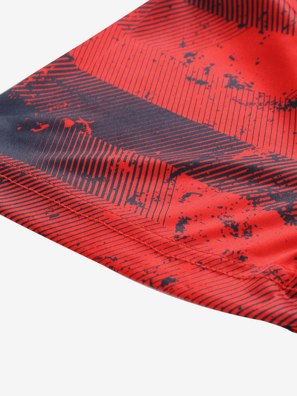 ALPINE PRO Červené pánske vzorkované funkčné tričko ALPINE PRO QUATR