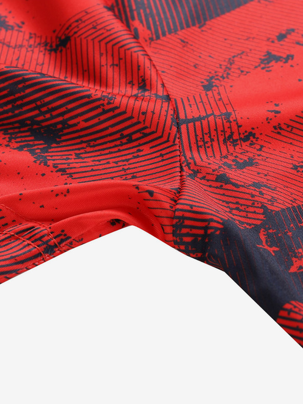 ALPINE PRO Červené pánske vzorkované funkčné tričko ALPINE PRO QUATR