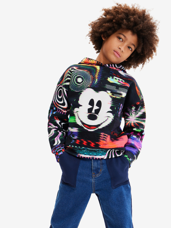 Desigual Čierna chlapčenská vzorovaná mikina Desigual Aryeh Mickey