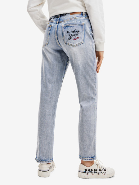 Desigual Svetlomodré dámske džínsy Desigual rovného strihu Mickey Rock