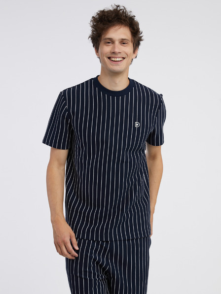 Tom Tailor Denim Tmavomodré pánske pruhované tričko Tom Tailor Denim