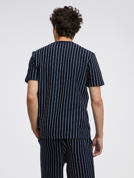 Tom Tailor Denim Tmavomodré pánske pruhované tričko Tom Tailor Denim