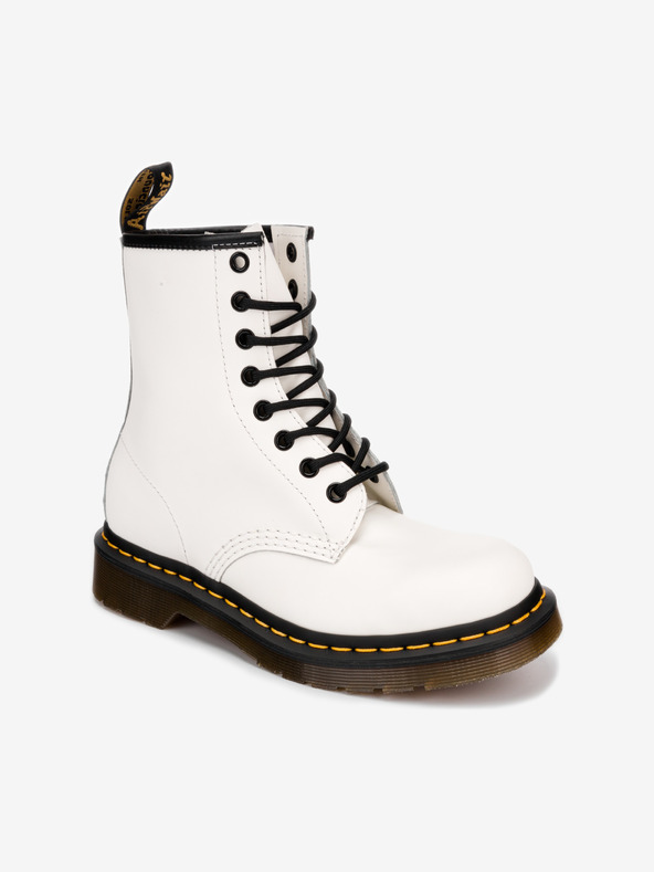 Dr. Martens Biele dámske kožené členkové topánky Dr. Martens 1460