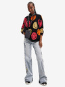 Desigual Čierny dámsky vzorovaný oversized sveter Desigual Smiley