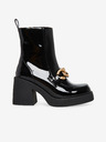 Steve Madden Čierne lesklé členkové topánky na podpätku Steve Madden Blooms