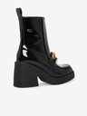 Steve Madden Čierne lesklé členkové topánky na podpätku Steve Madden Blooms