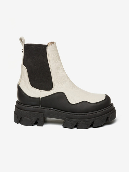 Steve Madden Čierne krémové kožené členkové čižmy Steve Madden Merilyn