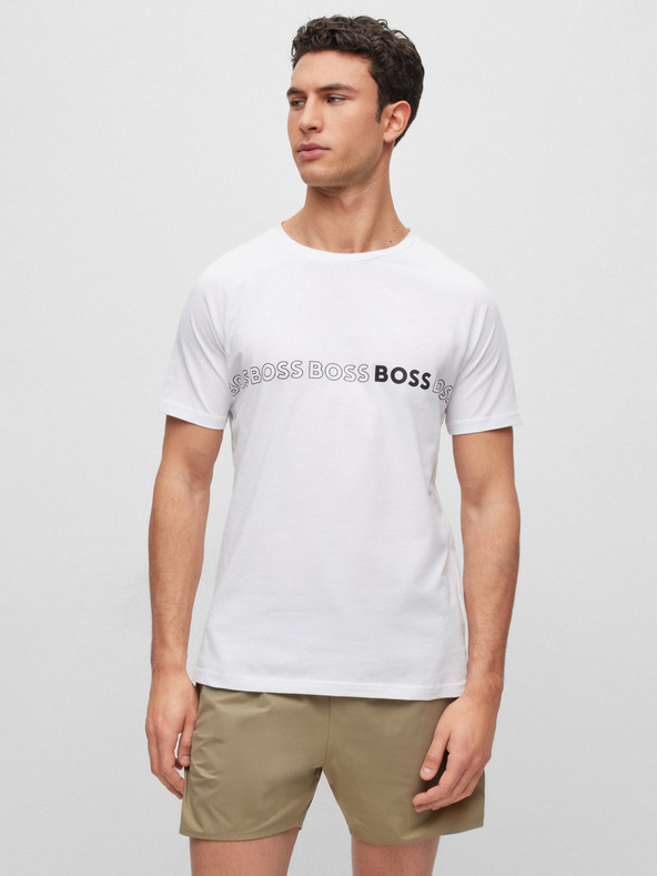 BOSS Biele pánske tričko Hugo Boss