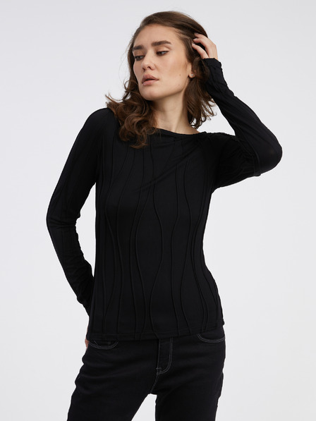 AWARE by VERO MODA Čierne dámske vzorované tričko AWARE by VERO MODA Gudrun