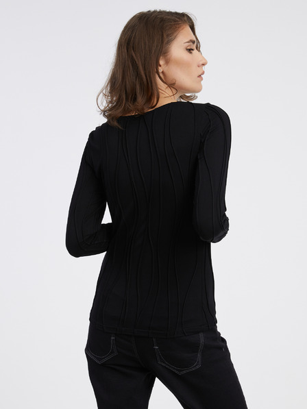 AWARE by VERO MODA Čierne dámske vzorované tričko AWARE by VERO MODA Gudrun