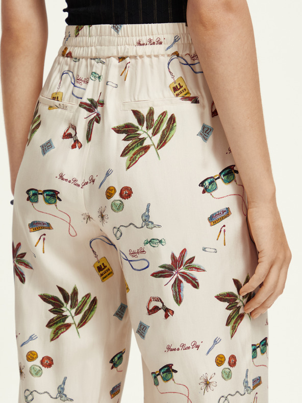 Scotch & Soda Krémové dámske nohavice so vzorom Scotch & Soda