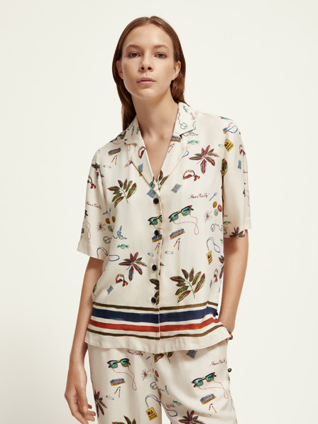Scotch & Soda Krémová dámska vzorovaná košeľa Scotch & Soda