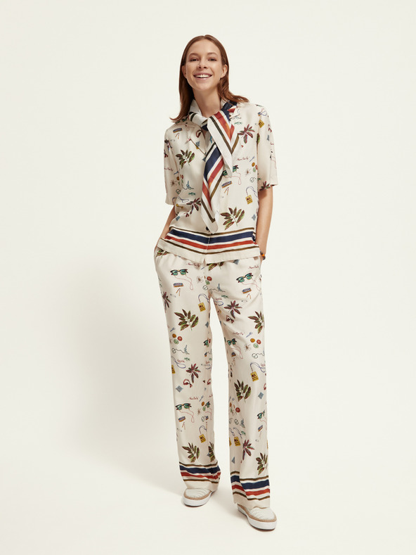 Scotch & Soda Krémová dámska vzorovaná košeľa Scotch & Soda