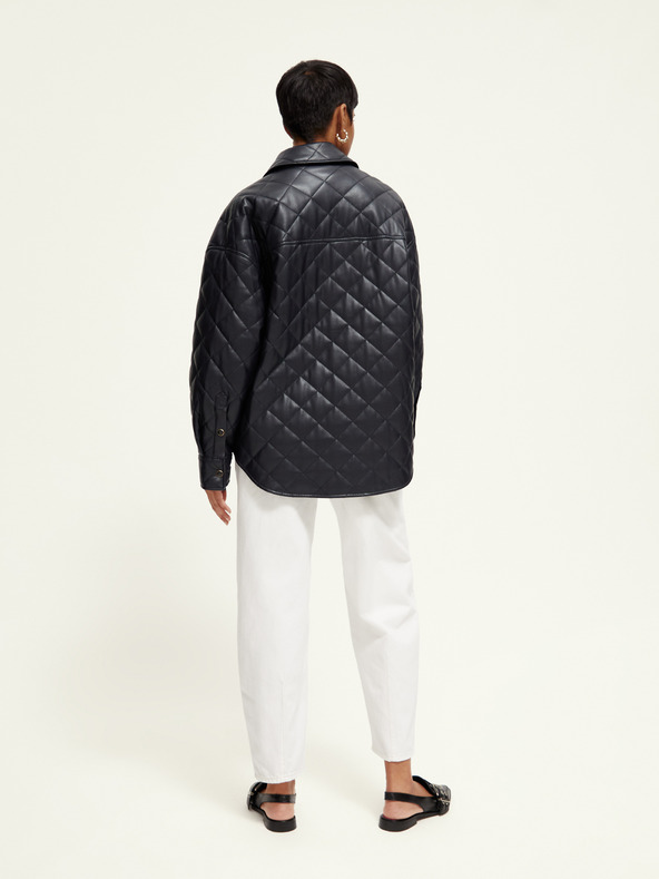 Scotch & Soda Čierna dámska kožená bunda Scotch & Soda