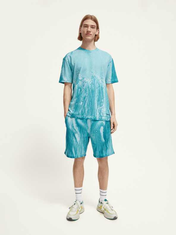 Scotch & Soda Tyrkysová pánska vzorovaná košeľa Scotch & Soda