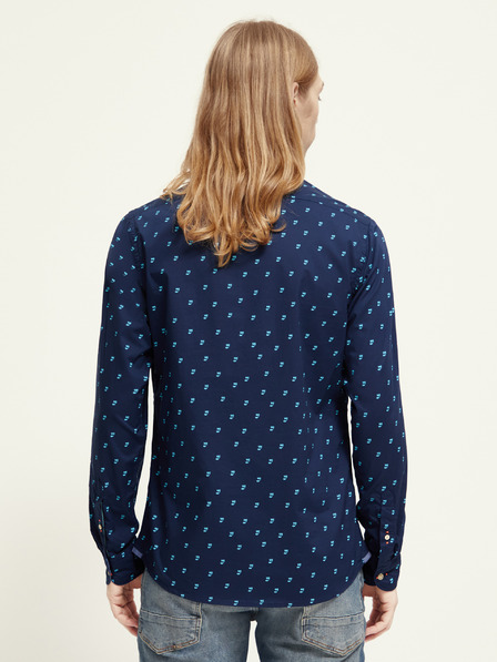 Scotch & Soda Tmavomodrá pánska vzorovaná košeľa Scotch & Soda