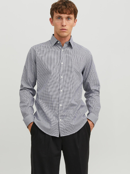 Jack & Jones Tmavomodrá pánska košeľa Jack & Jones Label Plaid