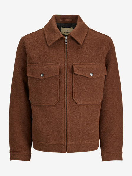 Jack & Jones Hnedá pánska vlnená bunda Jack & Jones Baxter