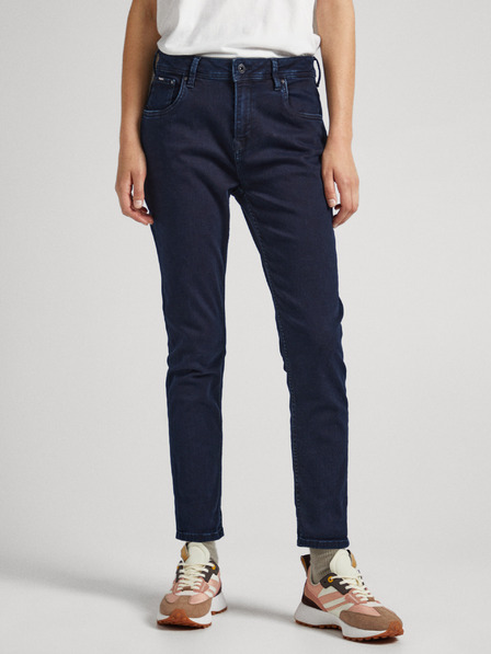 Pepe Jeans Tmavomodré dámske džínsy rovného strihu Pepe Jeans Violet