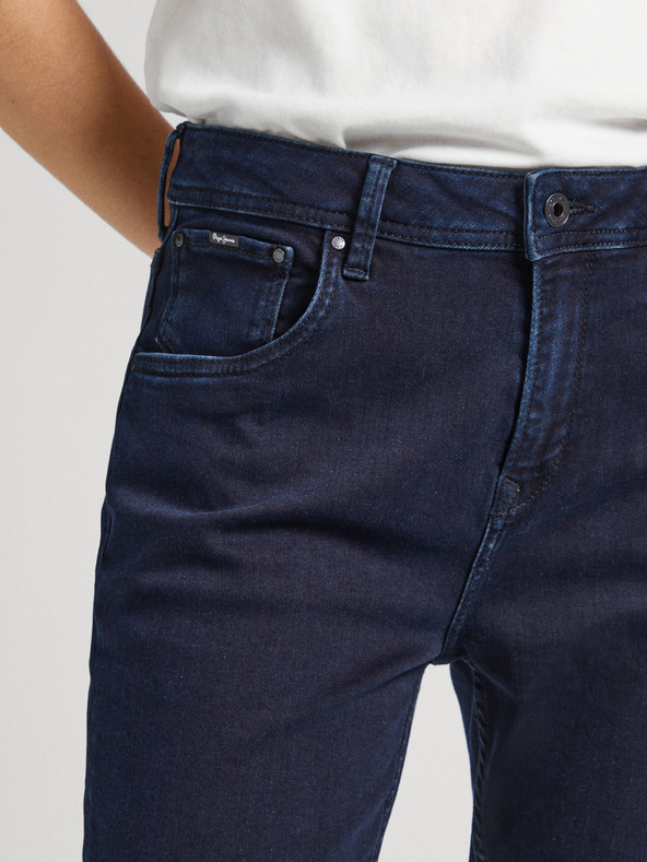 Pepe Jeans Tmavomodré dámske džínsy rovného strihu Pepe Jeans Violet