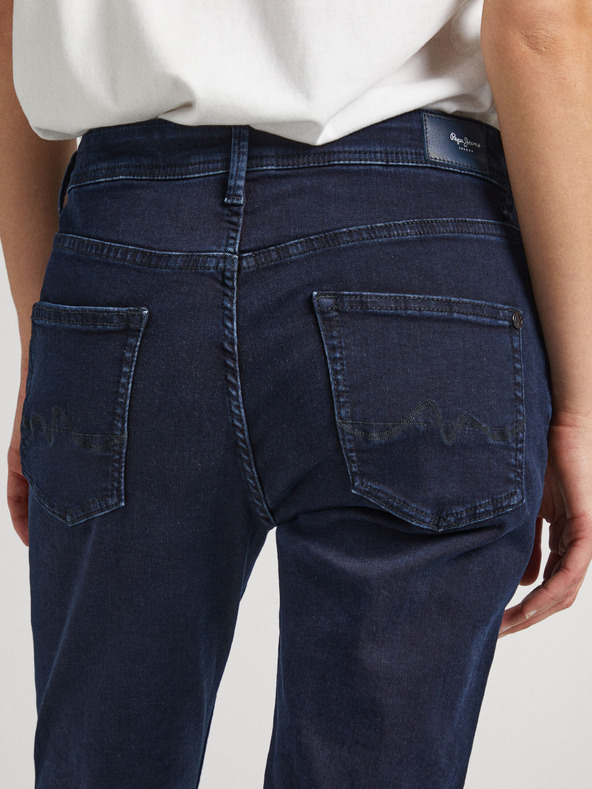 Pepe Jeans Tmavomodré dámske džínsy rovného strihu Pepe Jeans Violet