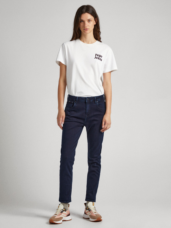 Pepe Jeans Tmavomodré dámske džínsy rovného strihu Pepe Jeans Violet