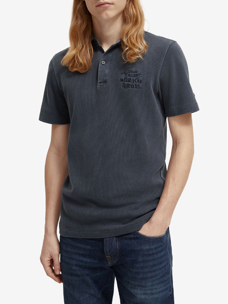 Scotch & Soda Tmavomodrá pánska polokošeľa Scotch & Soda Garment Dye