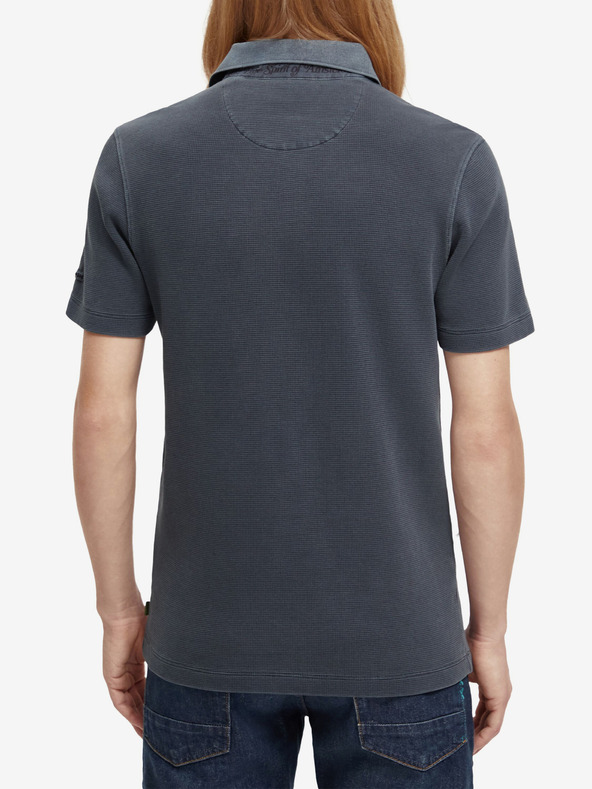 Scotch & Soda Tmavomodrá pánska polokošeľa Scotch & Soda Garment Dye