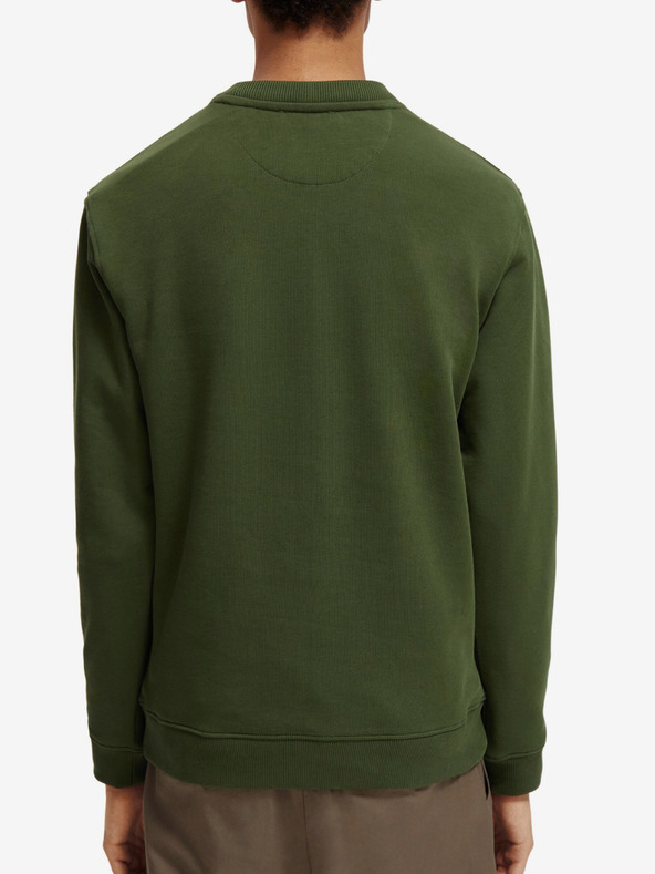 Scotch & Soda Tmavozelená pánska mikina Scotch & Soda Essentials