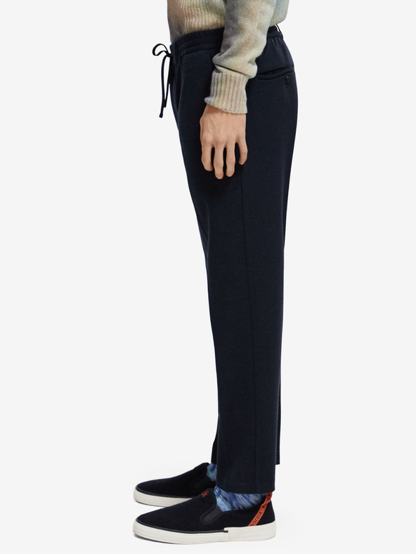 Scotch & Soda Tmavomodré pánske nohavice Scotch & Soda The Finch zo zmesi vlny