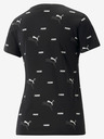 Puma Čierne dámske tričko so vzorom Puma Logo Power