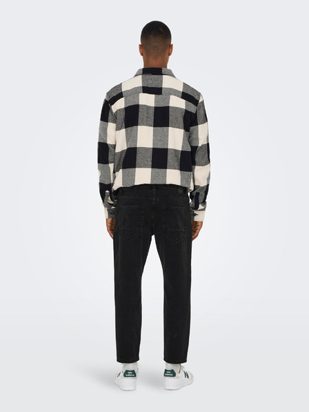 ONLY & SONS Čierne skrátené straight fit džínsy ONLY & SONS Avi