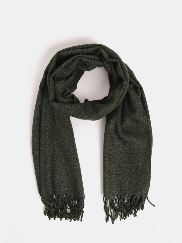 Jack & Jones Tmavozelená žíhaná šatka Jack & Jones Solid