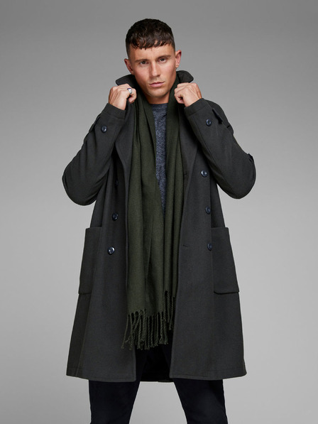 Jack & Jones Tmavozelená žíhaná šatka Jack & Jones Solid
