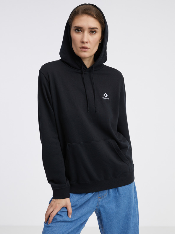 Converse Čierna dámska mikina s kapucňou Converse