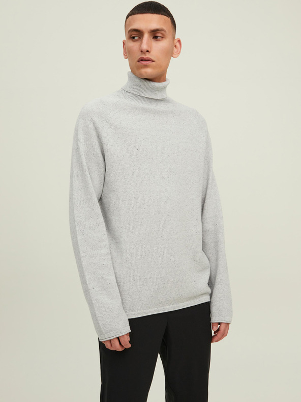 Jack & Jones Svetlošedý pánsky rolák Jack & Jones Hill