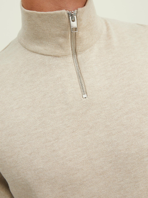 Jack & Jones Béžový pánsky sveter Jack & Jones Emil