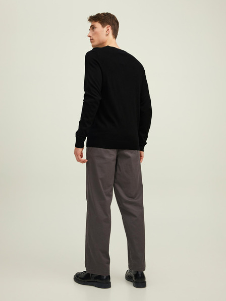 Jack & Jones Čierny pánsky vlnený sveter Jack & Jones Mark
