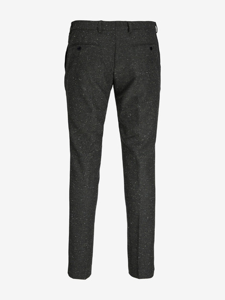 Jack & Jones Tmavošedé pánske nohavice Jack & Jones Franco zo zmesi vlny