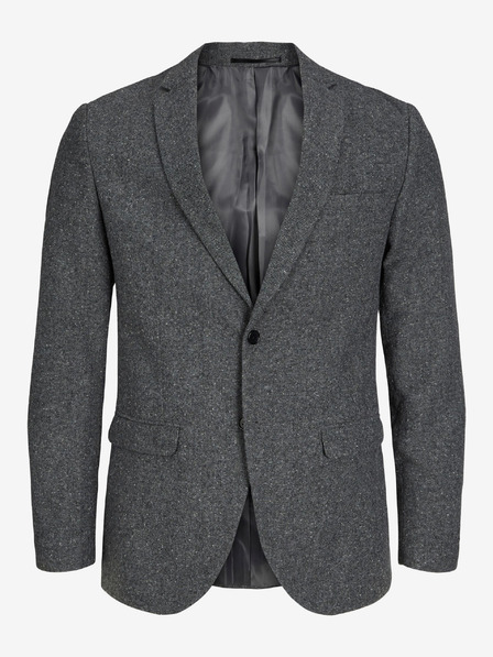 Jack & Jones Šedé pánske sako Jack & Jones Franco z vlnenej zmesi