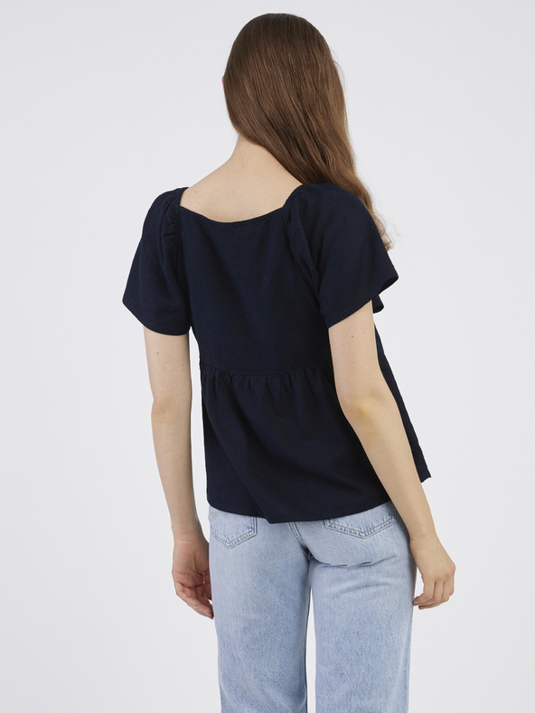 Jacqueline de Yong Tmavomodrý dámsky plátený top JDY Say