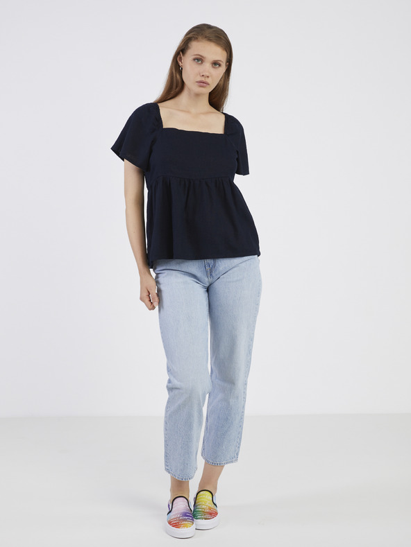 Jacqueline de Yong Tmavomodrý dámsky plátený top JDY Say