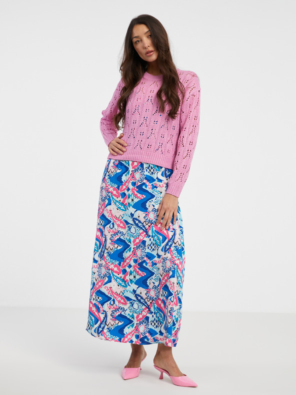Jacqueline de Yong Ružový dámsky vzorovaný sveter JDY Judith