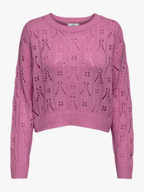 Jacqueline de Yong Ružový dámsky vzorovaný sveter JDY Judith