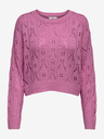 Jacqueline de Yong Ružový dámsky vzorovaný sveter JDY Judith