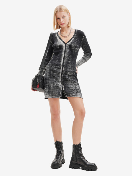 Desigual Desigual Asturias sivo-čierne dámske šaty