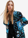 Desigual Modrý dámsky vzorovaný kabát Desigual Sissy