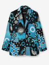 Desigual Modrý dámsky vzorovaný kabát Desigual Sissy